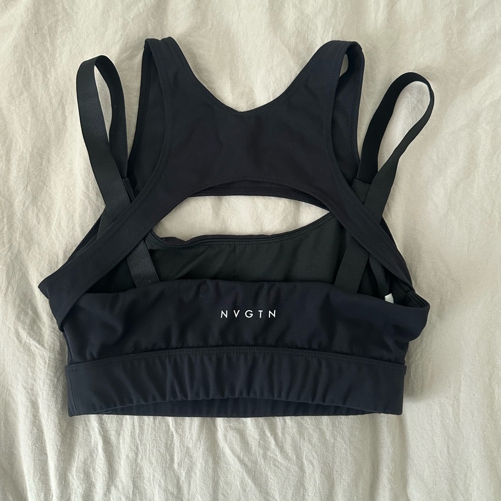 NVGTN Black Strappy Sports Bra